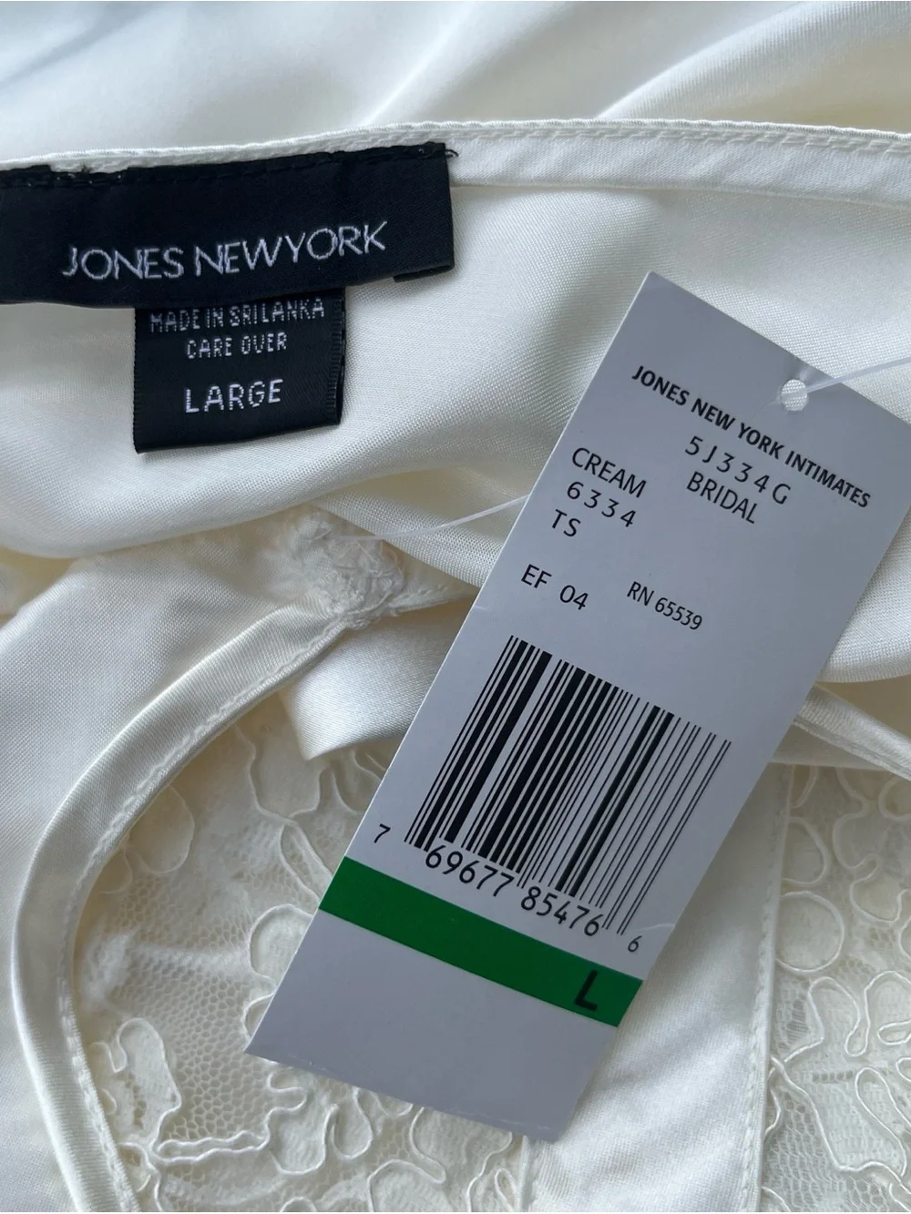 NWT Jones New York Intimates Bridal Slip Dress Nightgown Ivory Lingerie Sz L - Picture 9 of 9